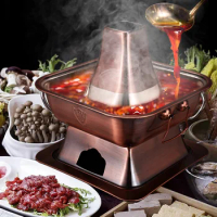 304 Stainless Steel Charcoal Hot Pot Family Restaurant Party Antique Style Beijing Charcoal Uncoated Pan