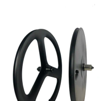 DIY Front 3/Tri Spoke Ride Rear Disc Wheels Carbon Bike Clincher Wheelset 20er 451mm BSD Folding Road Bicycle/Fixed Gear Track