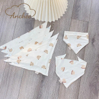 Sét 5 Yếm Tam Giác Anchee - Khăn Quàng Cổ Chất Petit Có Cúc Bấm Cho Bé ( freesize 0M - 2 tuổi)