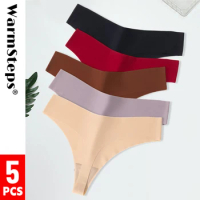 WarmSteps 5Pcs/Set Women's Thongs Seamless Panties for Woman Invisible Underwear Lingerie G Strings Thongs 5 Pieces Pack T-back