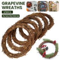 DIY Round Natural Rattan Wreath Stem Branch Ring Garland Wedding Birthday Party Decor Supplies Christmas Gift 15//20/25/35cm