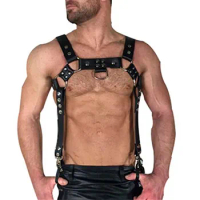 Sexy Jockstraps Gay BDSM Bondage Black PU Leather Strap Harness Belt Lingerie Slave Body Harness