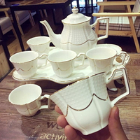 歐式骨瓷咖啡杯套裝英式高檔下午茶茶具創意陶瓷杯簡約家用花茶杯wy