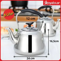 Royalstar Ceret Teko Stainless Bunyi Siul Anti Karat Ceret Bunyi Untuk Masak Air Stainless Steel Mur