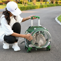 寵物拉桿箱 寵物行李箱透明拉桿箱貓包外出便攜狗狗太空艙貓咪大容量雙肩背包【YS875】