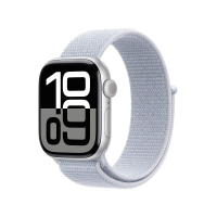 Apple Watch S10 GPS 46mm 銀色鋁製錶殼-青雲色運動錶環式