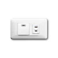 【中一電工 JYE】5入組 PANDA 熊貓系列 夜光壁切(一開關一插座蓋板組 JY-4106W)