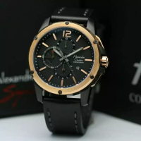Alexandre Christie Jam Tangan Pria Alexandre Christie Chronograph AC 6486 MC LBRBA Men Leather Strap