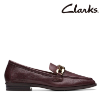 【Clarks】女鞋Sarafyna Iris  時尚鍊條造型微方頭樂福鞋(CLF74919D)