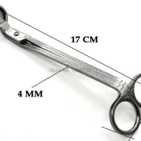 by dhl 200pcs high quality 17CM Stainless Steel Candle Wick Trimmer Oil Lamp Trim scissor Tool Hook Clipper