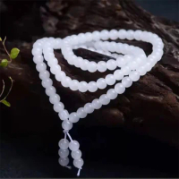 Fashion Women's Wrap Bracelet Trendy Natural Chalcedony Stone Bracelet 108 Mala Beads Necklace For Men Buddha Jewelry