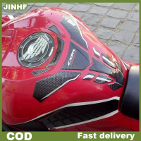JINHF แผ่นคาร์บอนไฟเบอร์ติด3D ถังน้ำมันเชื้อเพลิงแก๊สมอเตอร์ไซค์สติกเกอร์ติดป้องกันรถสำหรับ Ninja 25
