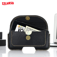 for OnePlus Ace 2 Pro Insert card Belt Waist Bag business Genuine Leather Case Cover Phone bag