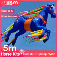 9KM 5m Horse Kite Soft Inflatable Line Laundry Kite 30D Ripstop Nylon with Bag for Kite Festival (Accept wholesale)