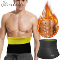 Men Abdomen Reducer Sauna Body Shaper Fitness Sweat Trimmer Belt Waist Trainer Belly Slimming Shapewear Waist Trainer Corset