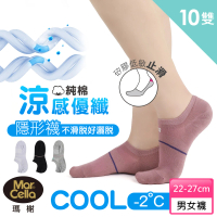 【MarCella 瑪榭】10雙組-MIT-涼感優織存棉隱形襪(隱形襪/短襪/涼感襪)