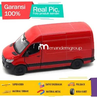 Diecast Miniatur Mainan Mobil Blind Van Grand Max Mercedes Benz Sprinter Besi Metal Buka Pintu Merah