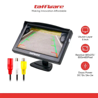 Paket Lengkap Tinggal Pasang Layar Monitor Mobil TFT LCD 5 Inch + 2 Kamera Depan Belakang Car Parkin