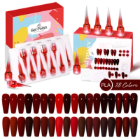 AS 15ml Nail Gel Polish Red Dark Gel Polish Set Vernis Semi Permanent Nail Art Manicure Soak Off LED UV Gel Nail Varnishes Kit
