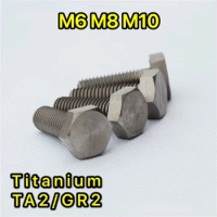 20pcs/lot DIN933 GB5783 Titanium hex bolt Ti bolts GR2 M6/M8/M10*L