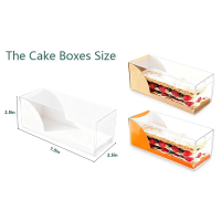 （Hot  ） 12PCS Rectangle Clear Plastic Eclair Box ,Paper Sleeve, Mini Pie Boxes 7\ x 2 1/2\" x 2 1/2\