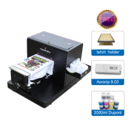 A4 size DTG tshirt flatbed printer with textile ink Direct to Garment T-Shirt Printing Machine phone case pvc card printer