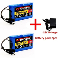 ใหม่แบบพกพา Super 12V 20000Mah ไอออนแบตเตอรี่ความจุ DC 12.6V 20Ah กล้องวงจรปิด Cam Monitor Charger
