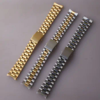 Watchband stainless steel classic Watch accessories straps replacement for citizen seiko orient mens bands 18 19 20 21 22mm gold
