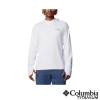 【Columbia 哥倫比亞】男款-鈦Summit Valley™超防曬UPF50快排長袖連帽上衣-白色(UAE99930WT/IS 明星商品)
