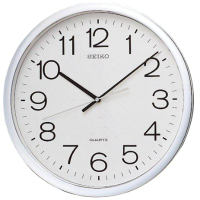 SEIKO 精工 銀框 標準型 辦公室掛鐘(QXA041S)-白/40cm