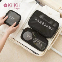 KiiKii Beauty กระเป๋าเครื่องสำอางค์ กระเป๋าผ้าตาข่าย 3 ขนาด S M L ความจุสูง มีซิป มี จุของได้เยอะ