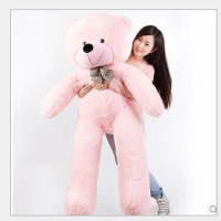 super huge lovely pink plush teddy bear toy cute big eyes bow big stuffed teddy bear doll gift about 180cm