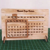 Kalender Abadi Kalender Sepanjang Masa Kalender Kayu Aestetik Bisa Tulis nama custom nama