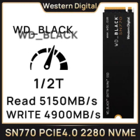 Western Digital WD Black SN770 NVMe M.2 SSD 2TB 1TB 500GB PCIe 4.0 Gen4 2280 for Gaming Laptop Computer Mini PC PS5 Notebook