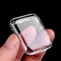 100pcs Transparent Full Protection Series4 Cases Clear Crystal Silicone Cover for Apple Watch Series 3 2 Case fundas Coque 42mm