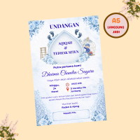 Undangan Aqiqah Tedhak Siten 10 pcs Tema Jawa Tradisional A5 Custom Langsung Jadi Full Colour Bisa R