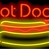 Hot Dogs with Dog neon sign Handcrafted Light Bar Beer Pub Club signs Shop Business Signboard diet food diner break 17"x14"