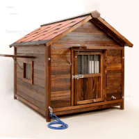 Outdoor Rainproof Dog Kennel Solid Wood Home Dog Houses Indoor Winter Warm Dog House Waterproof Seasons Universal Dog House