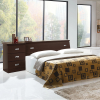 樂和居 雅典四件式5尺雙人房間組3色可選(床頭箱+床頭櫃+床墊+床底)