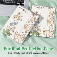 Cute Cats Case For iPad 9th/ 8th/ 7th Generation 10.2 inch Case,For MiNi 4/5/6 Cover,with Pencil Holder,Auto Wake/Sleep Cover