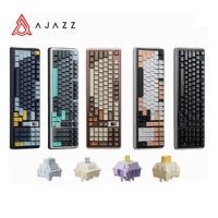 Ajazz Ac100 Mechanical Keyboard Aluminum Alloy Three Mode Bluetooth /2.4g Wireless/Wired 98% 100 Keys Gasket Rgb Gaming Keyboard