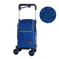 【Rollker 羅克】行李車 旅遊 拉桿 購物車 日本購物車 老人散步車(NO.07SA-泡泡藍)