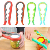 4 In 1 Handy Anti-slip Silicone Can Opener Lid Screw Cap Jar Bottle Gripper Wrench Twist Round shape