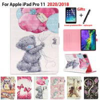 Coque For iPad Pro 11 2020 2018 Case Cover For iPad Pro 11" 2020 Funda Tablet 3D Cartoon Painted PU Leather Stand Shell Capa
