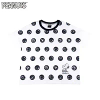 【PEANUTS】史努比表情圓圈寬版短袖T恤-S