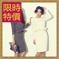 洋裝 韓版連身裙-休閒顯瘦時尚連衣裙子2色61a73【獨家進口】【米蘭精品】