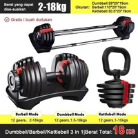 SKY - Dumbell Adjustable Premium 24KG / 52.5Lbs | Dumbel Dumbbell Barbel Set 2KG-18KG