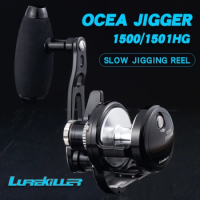 Lurekiller Full Metal CNC Slow Jigging Reel Ocea Jigger 1500HG/1501HG 24kgs Drag Power Lever Drag System Saltwater Overhead Reel