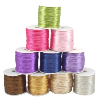 55M/Roll 1.5MM Silk Macrame Cord Nylon Thick String Satin Rattail Thread Rope Bead For DIY Bracelet Necklace Jewelry Findings