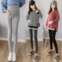 Quần bầu có sẵn Quần bầu mới mùa thu đông Quần legging bầu họa tiết mèo Quần bầu cổ điển đa năng quầ
